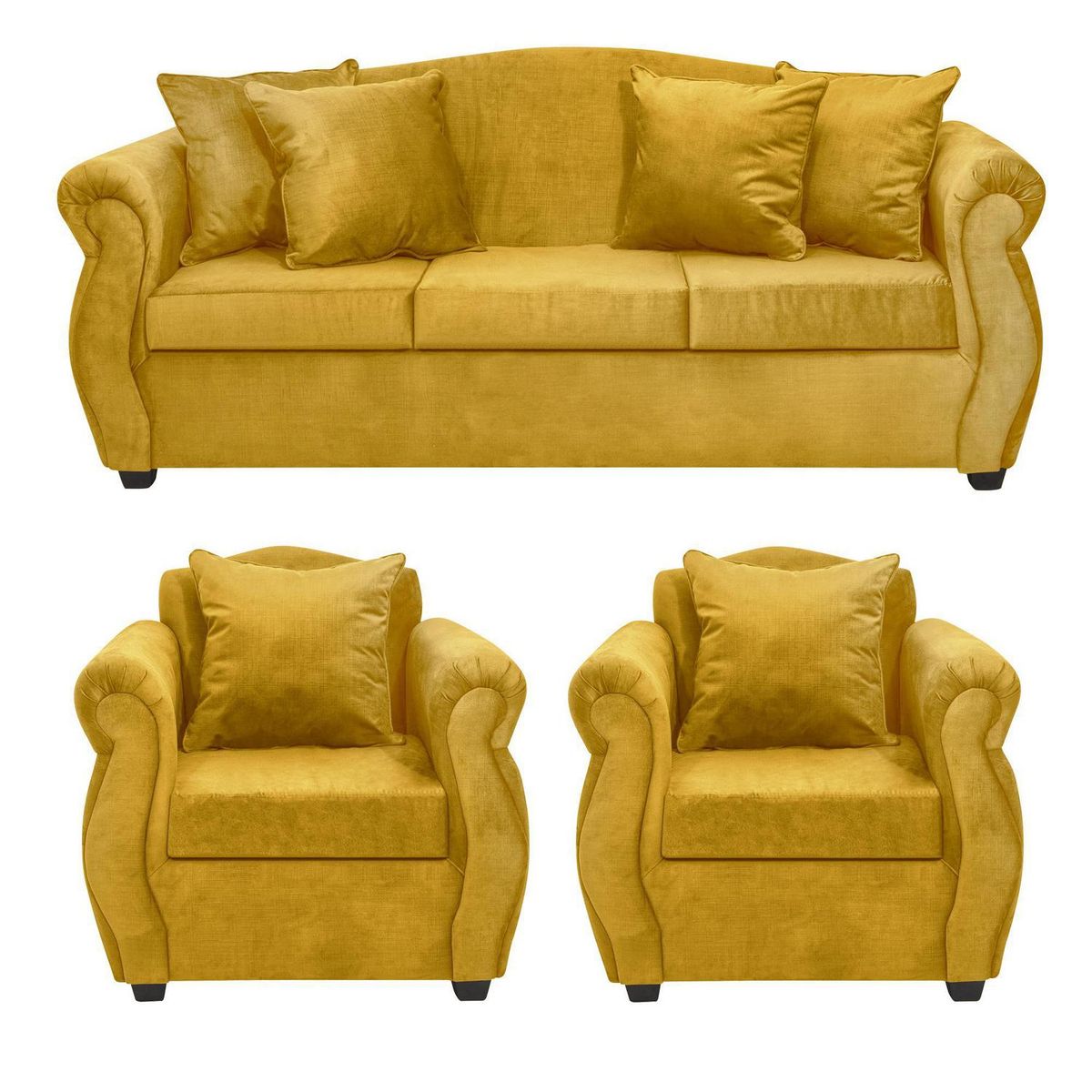 INTERMUEBLES - Living 5 cuerpos Violeta 210x93x83 cm Mostaza