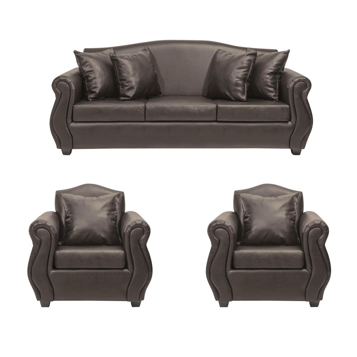 INTERMUEBLES - Living 5 cuerpos Violeta 210x93x83 cm Café