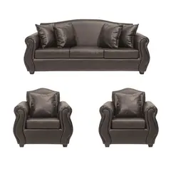 INTERMUEBLES - Living 5 cuerpos Violeta 210x93x83 cm Café