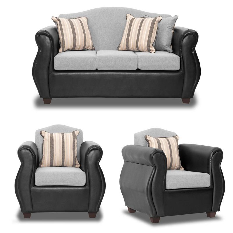 INNOVAMUEBLES - Living 5 cuerpos Violeta 157x93x83 cm Gris Claro