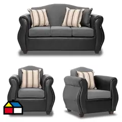 INTERMUEBLES - Living 5 cuerpos Violeta 157x93x83 cm Gris Oscuro