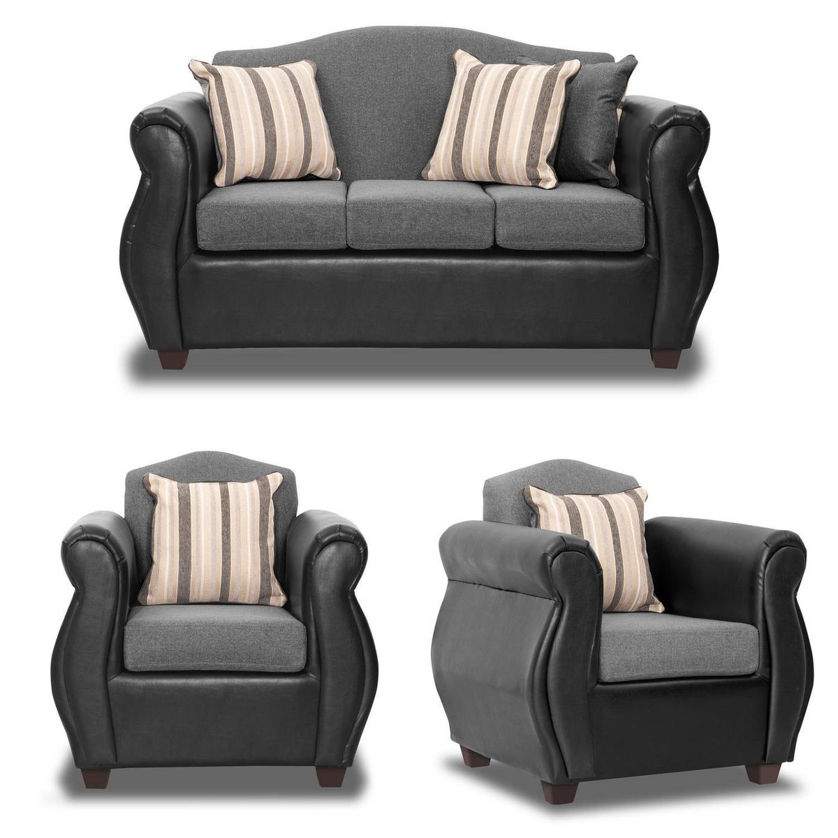 INTERMUEBLES - Living 5 cuerpos Violeta 157x93x83 cm Gris