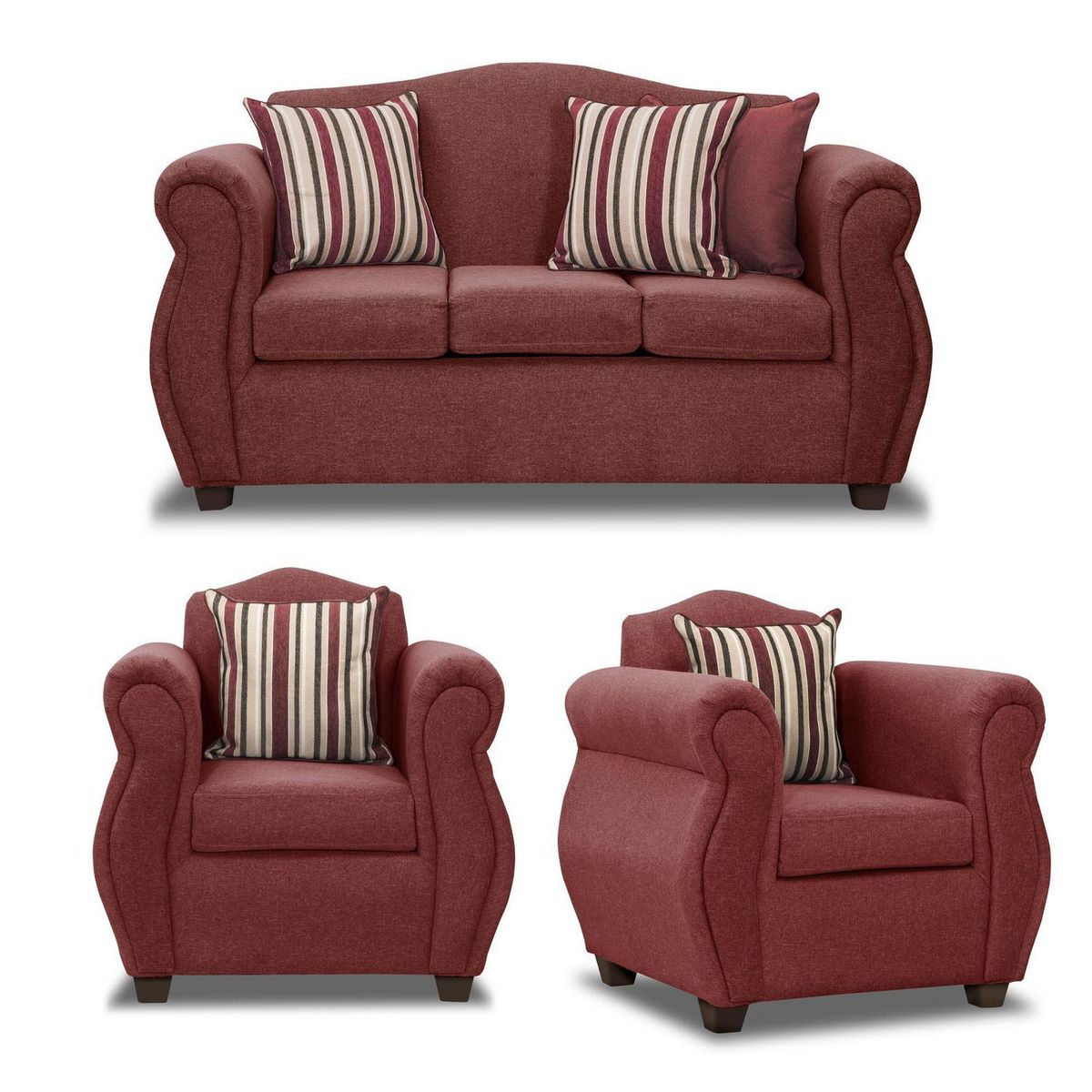 INTERMUEBLES - Living 5 cuerpos Violeta 157x93x83 cm Burdeo