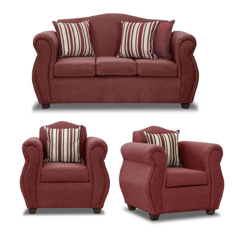 INNOVAMUEBLES - Living 5 cuerpos Violeta 157x93x83 cm Burdeo