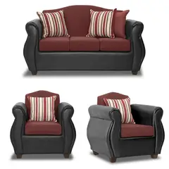 INTERMUEBLES - Living 5 cuerpos Violeta 157x93x83 cm Rojo