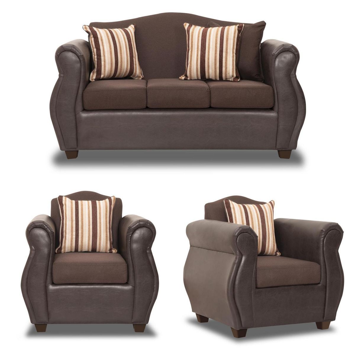 INTERMUEBLES - Living 5 cuerpos Violeta 157x93x83 cm Café