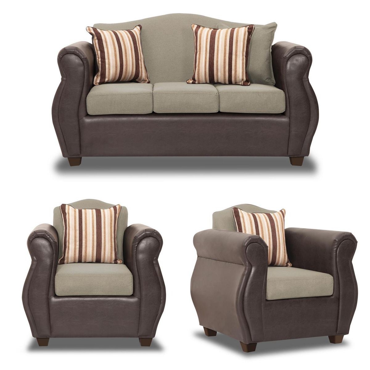 INTERMUEBLES - Living 5 cuerpos Violeta 157x93x83 cm Beige