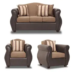 INTERMUEBLES - Living 5 cuerpos Violeta 157x93x83 cm Beige