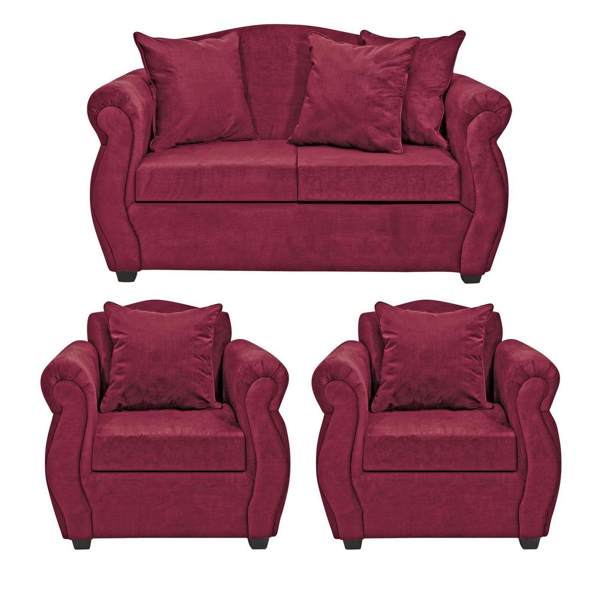 INTERMUEBLES - Living 4 cuerpos Violeta 150x93x83 cm Burdeo