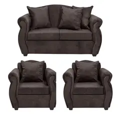 INTERMUEBLES - Living 4 cuerpos Violeta 150x93x83 cm Café