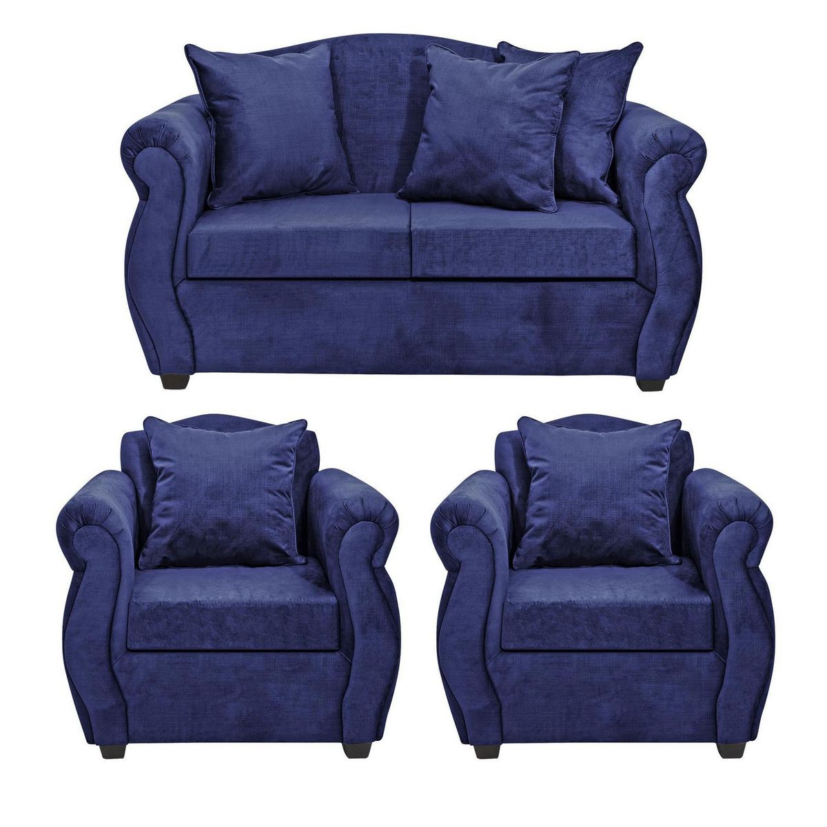 INTERMUEBLES - Living 4 cuerpos Violeta 150x93x83 cm Azul
