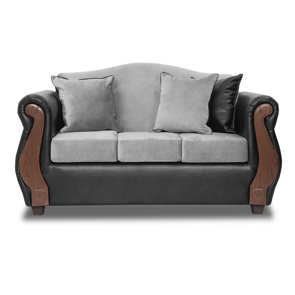 INTERMUEBLES - Living 5 cuerpos New Bugambilia 157x93x83 cm Gris