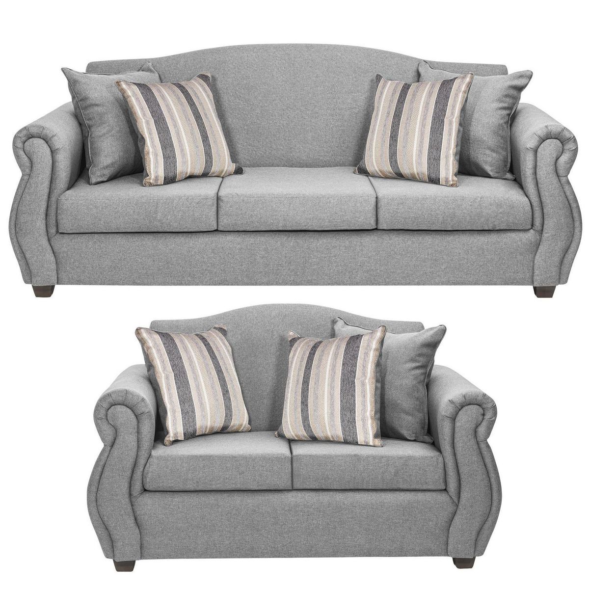 INNOVAMUEBLES - Living 3 cuerpos Violeta 210x93x83 cm Gris Claro