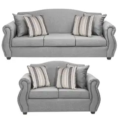 INNOVAMUEBLES - Living 3 cuerpos Violeta 210x93x83 cm Gris Claro