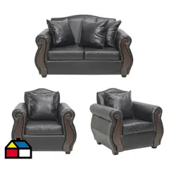 INTERMUEBLES - Living 4 cuerpos New Bugambilia 150x93x83 cm Negro