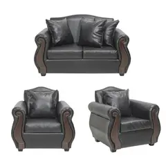 INTERMUEBLES - Living 4 cuerpos New Bugambilia 150x93x83 cm Negro