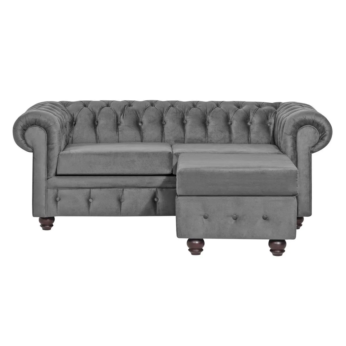 INTERMUEBLES - Living 3 cuerpos Manchester 200x80x95 cm Gris