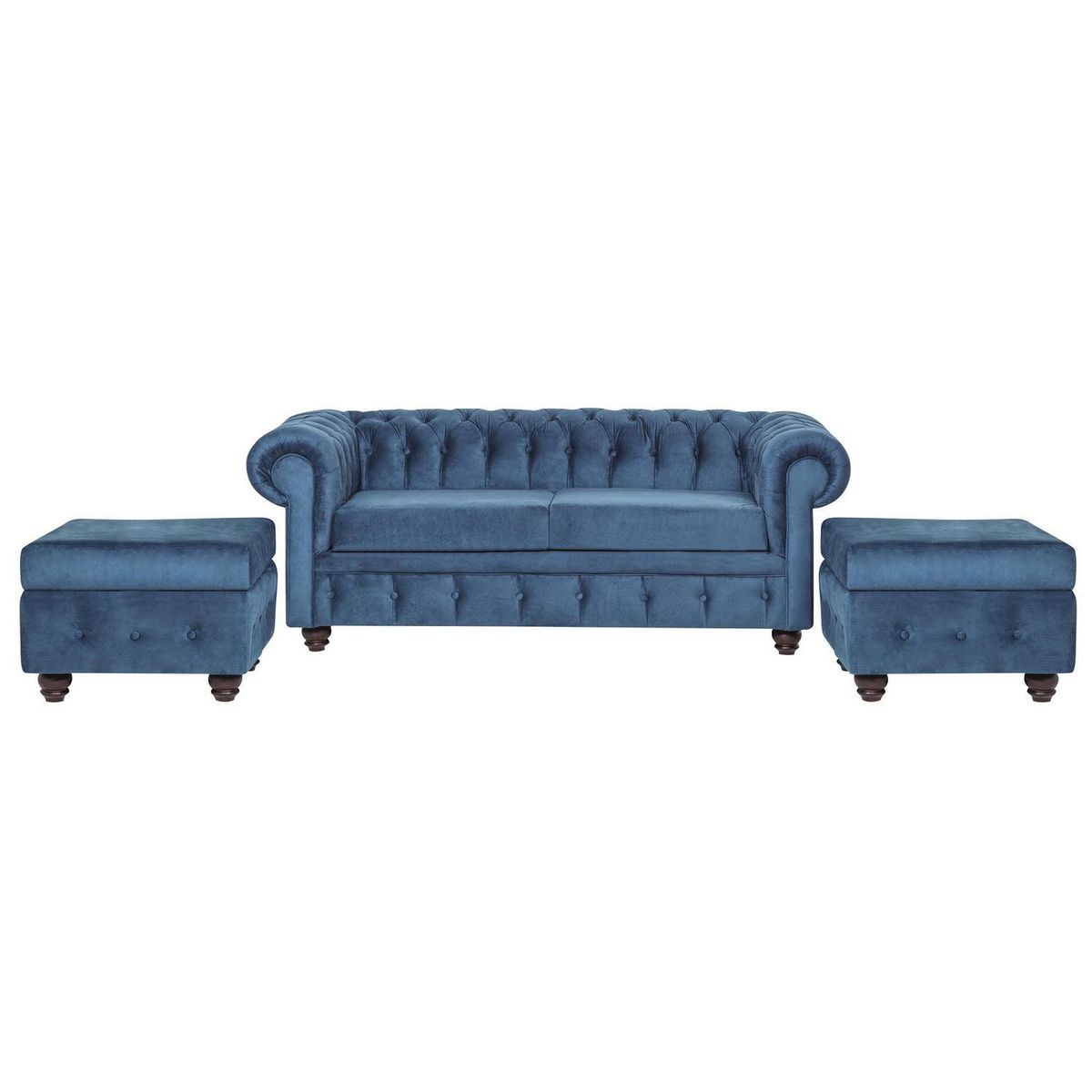 INTERMUEBLES - Living 3 cuerpos Manchester 200x80x95 cm Azul