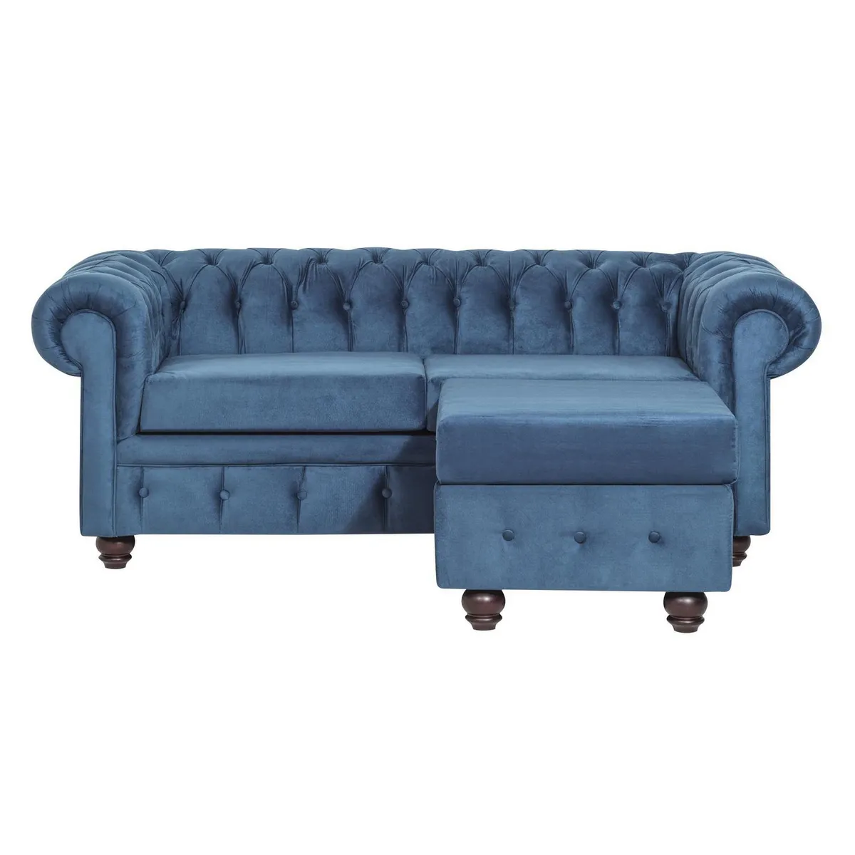 INTERMUEBLES - Living 3 cuerpos Manchester 200x80x95 cm Azul