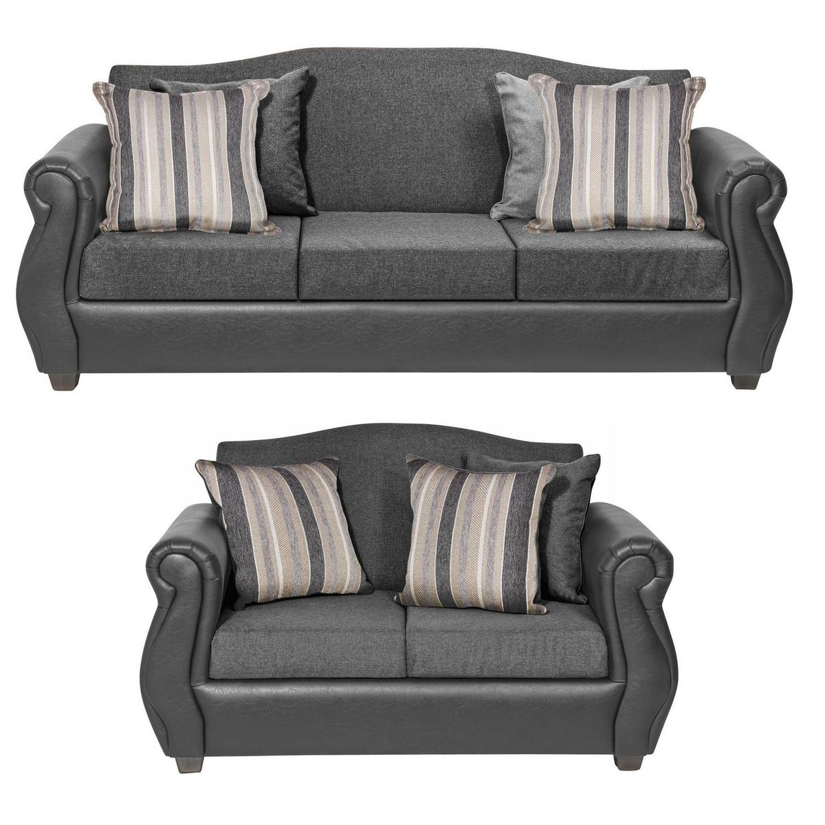 INTERMUEBLES - Living 5 cuerpos Violeta 210x93x83 cm Gris