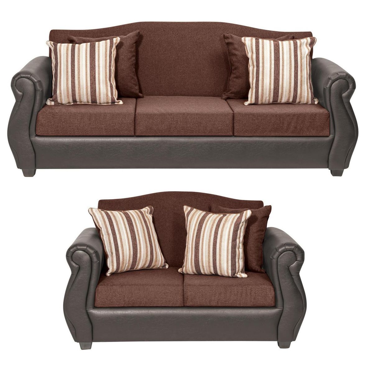 INTERMUEBLES - Living 5 cuerpos Violeta 210x93x83 cm Chocolate