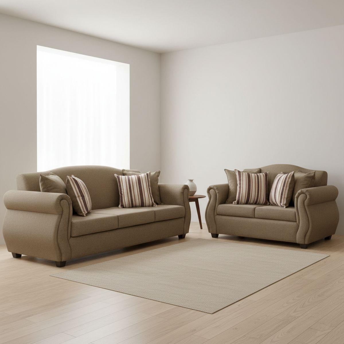 INTERMUEBLES - Living 5 cuerpos Violeta 210x93x83 cm Beige