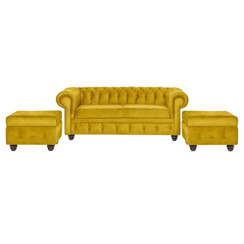 INNOVAMUEBLES - Living 5 cuerpos Manchester 200x80x95 cm Mostaza