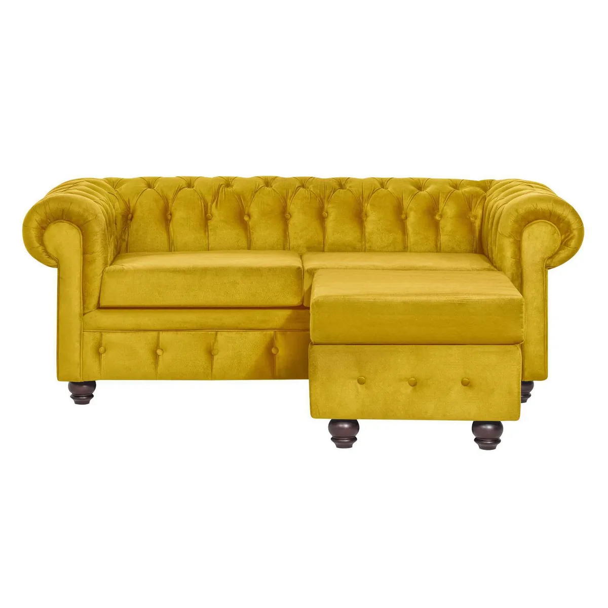 INTERMUEBLES - Living 5 cuerpos Manchester 200x80x95 cm Mostaza