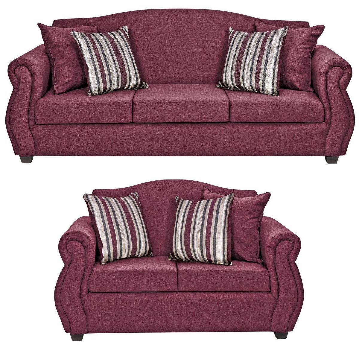 INTERMUEBLES - Living 5 cuerpos Violeta 210x93x83 cm Burdeo