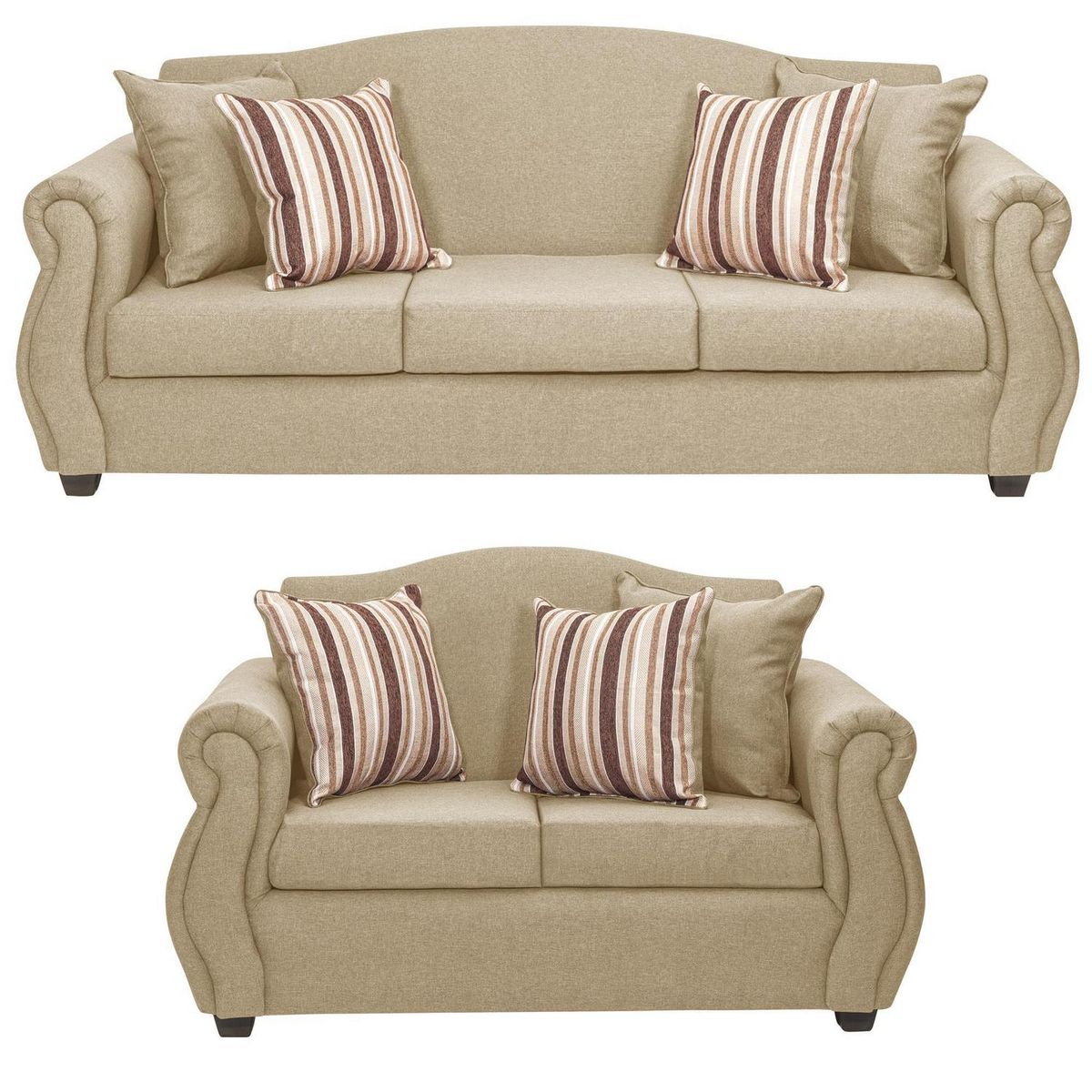 INTERMUEBLES - Living 3 cuerpos Violeta 210x93x83 cm Beige