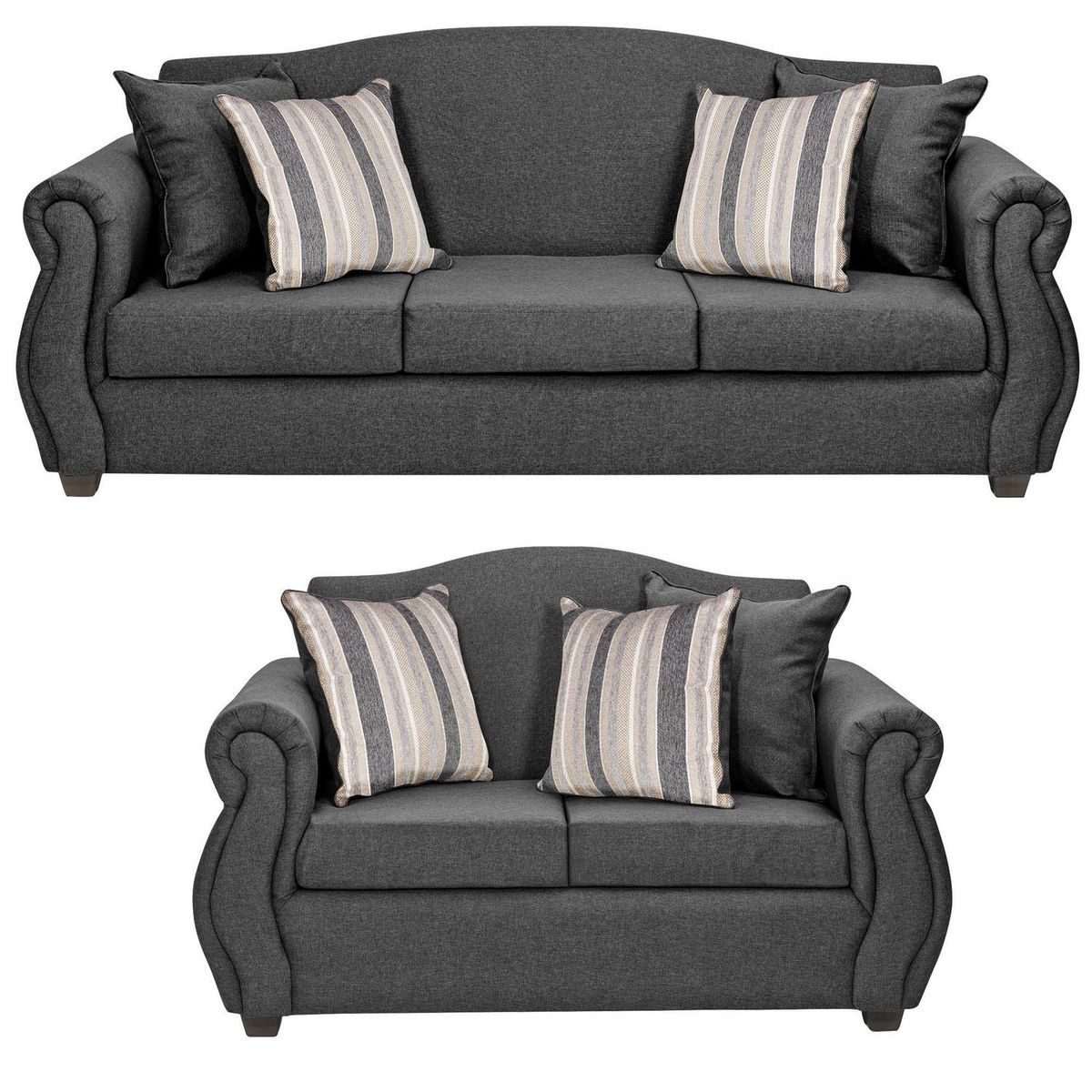 INTERMUEBLES - Living 5 cuerpos Violeta 210x93x83 cm Gris