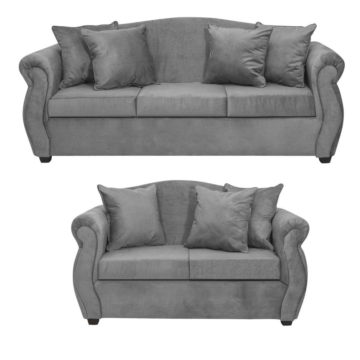 INTERMUEBLES - Living 3 cuerpos Violeta 210x93x83 cm Gris