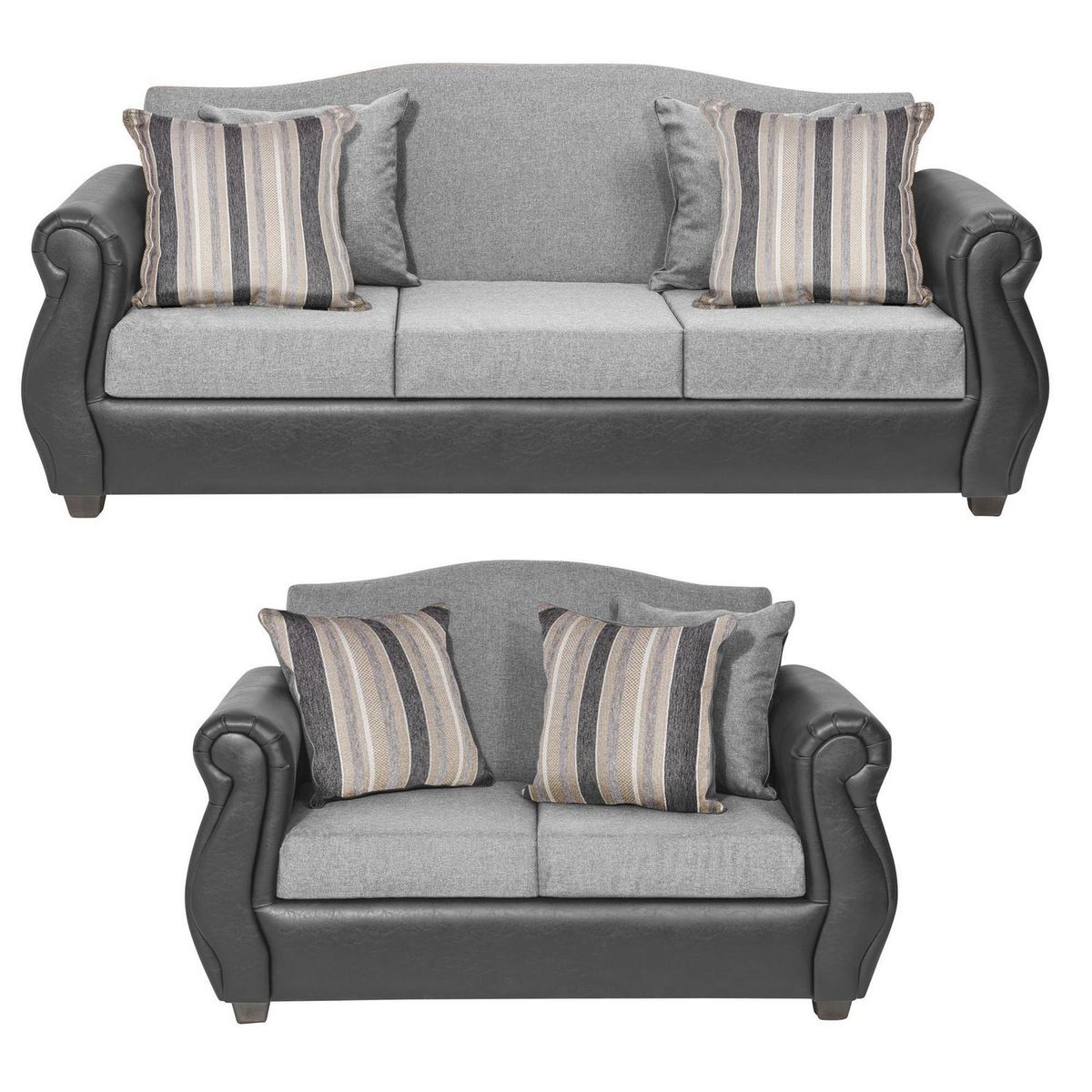 INTERMUEBLES - Living 3 cuerpos Violeta 210x93x83 cm Gris Claro
