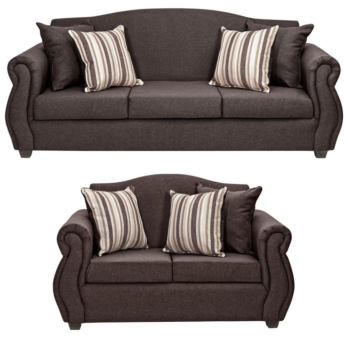 INTERMUEBLES - Living 3 cuerpos Violeta 210x93x83 cm Chocolate