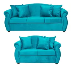 INTERMUEBLES - Living 3 cuerpos Violeta 210x93x83 cm Azul