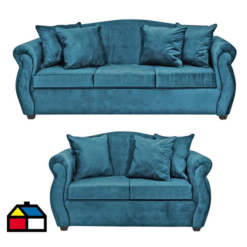 INNOVAMUEBLES - Living 5 cuerpos Violeta 210x93x83 cm Petroleo