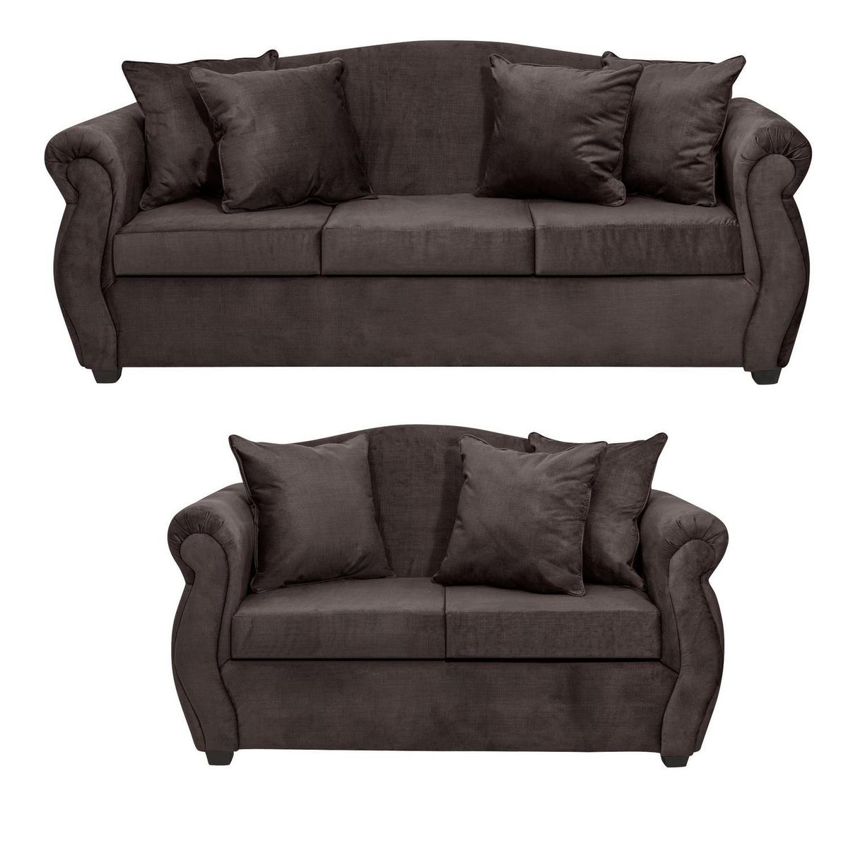 INTERMUEBLES - Living 3 cuerpos Violeta 210x93x83 cm Chocolate