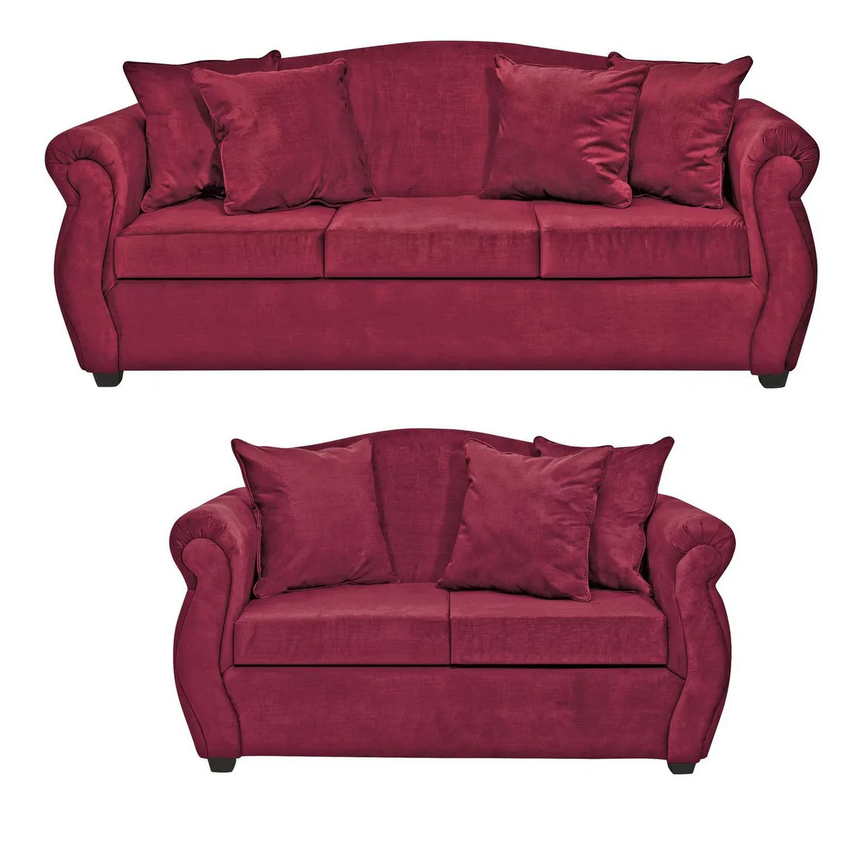 INTERMUEBLES - Living 3 cuerpos Violeta 210x93x83 cm Burdeo