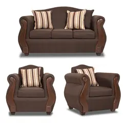 INNOVAMUEBLES - Living 3 cuerpos New Bugambilia 157x93x80 cm Chocolate