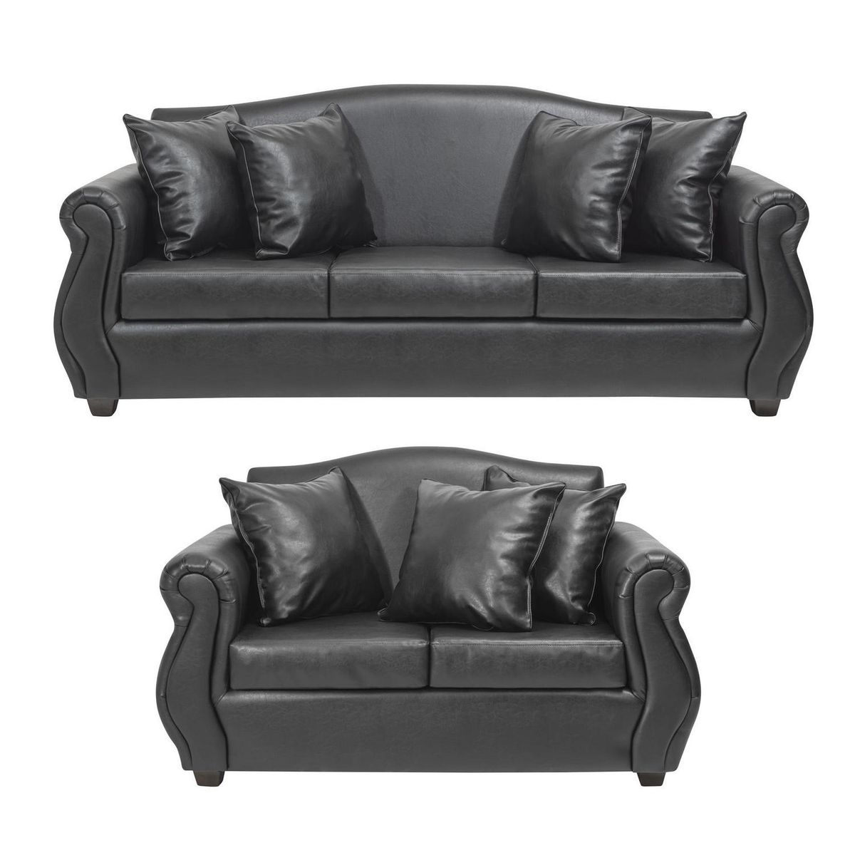 INTERMUEBLES - Living 3 cuerpos Violeta 210x93x83 cm Negro