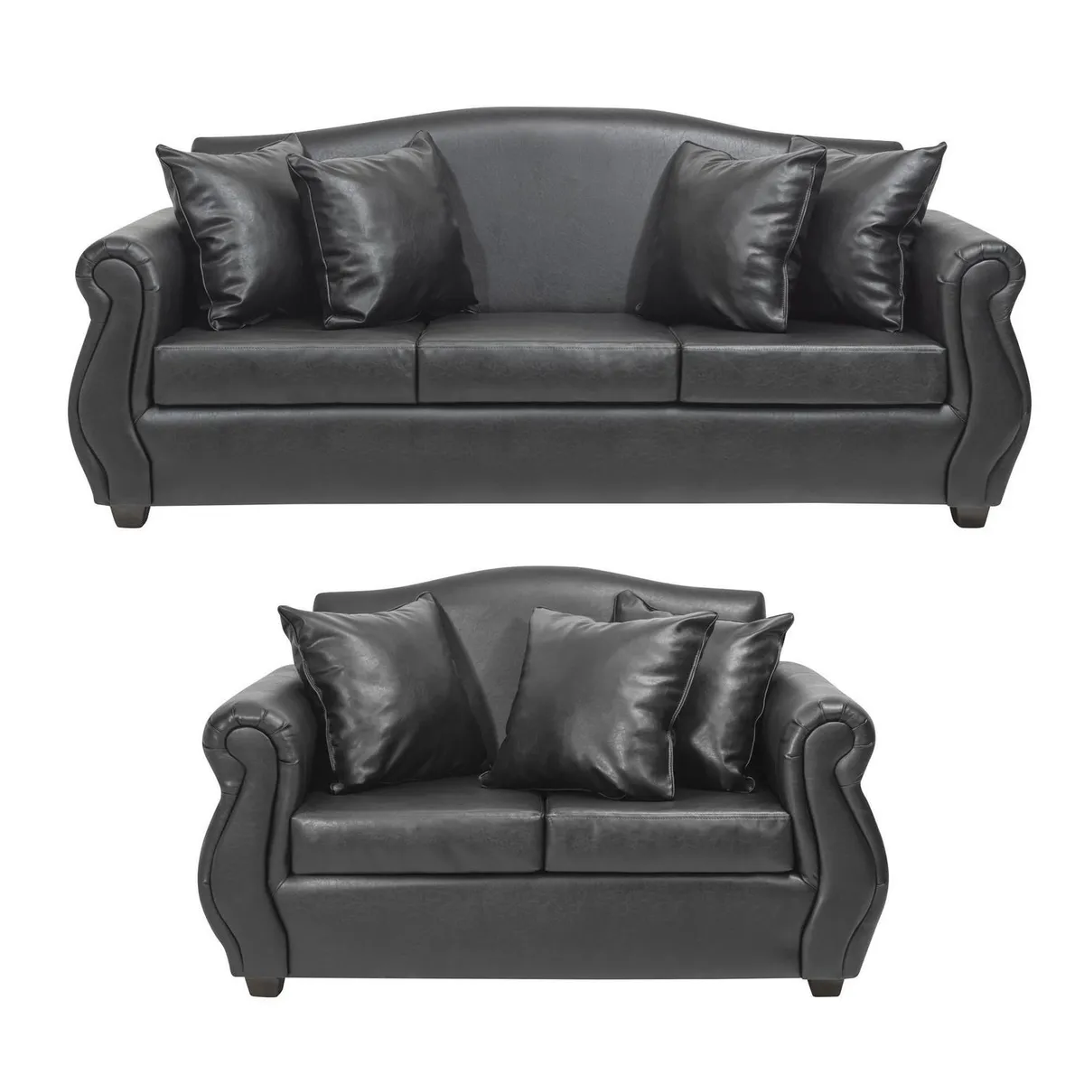 INTERMUEBLES - Living 3 cuerpos Violeta 210x93x83 cm Negro