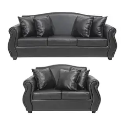 INNOVAMUEBLES - Living 3 cuerpos Violeta 210x93x83 cm Negro