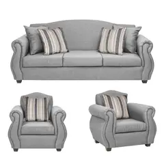 INTERMUEBLES - Living 5 cuerpos Violeta 210x93x83 cm Gris