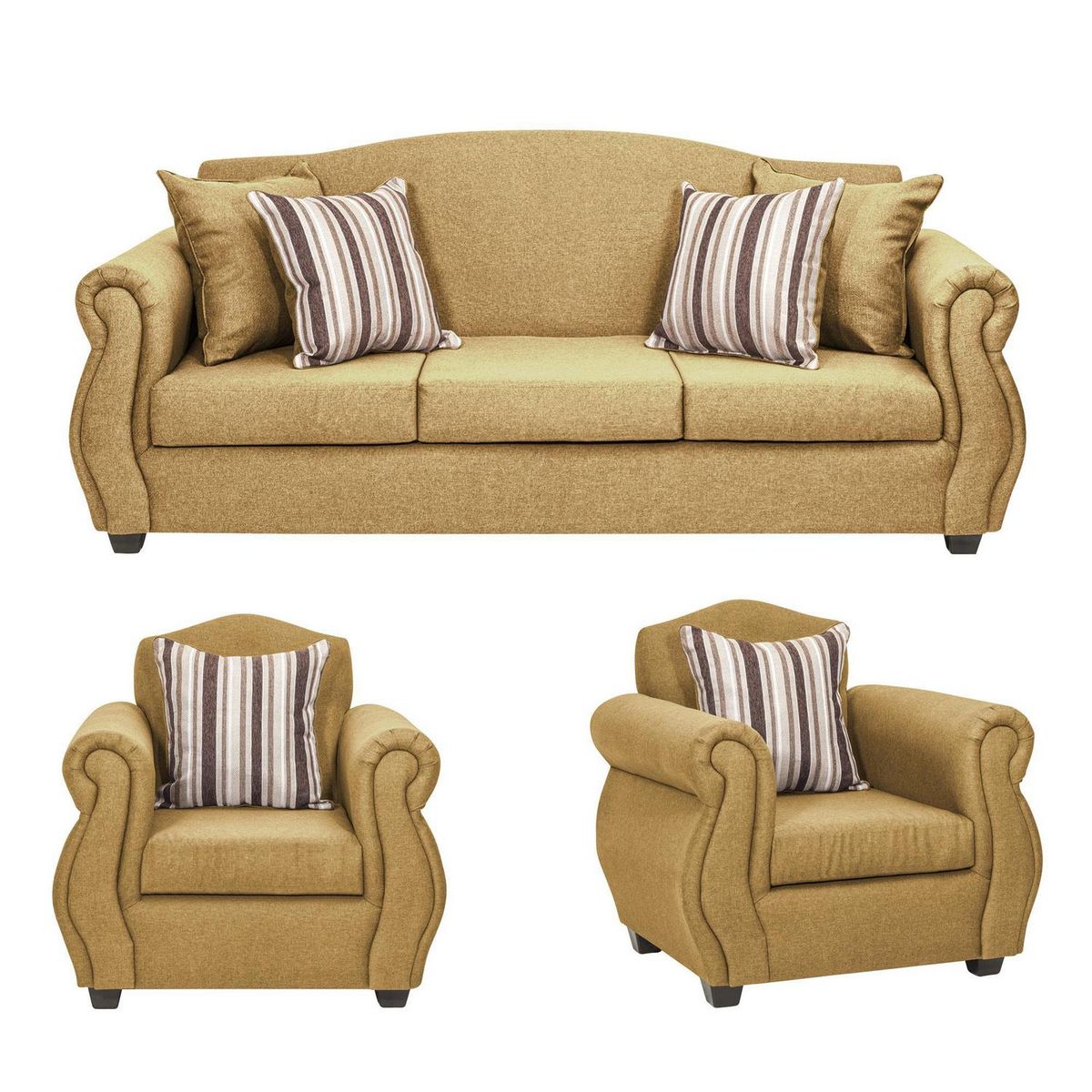 INTERMUEBLES - Living 5 cuerpos Violeta 210x93x83 cm Oro