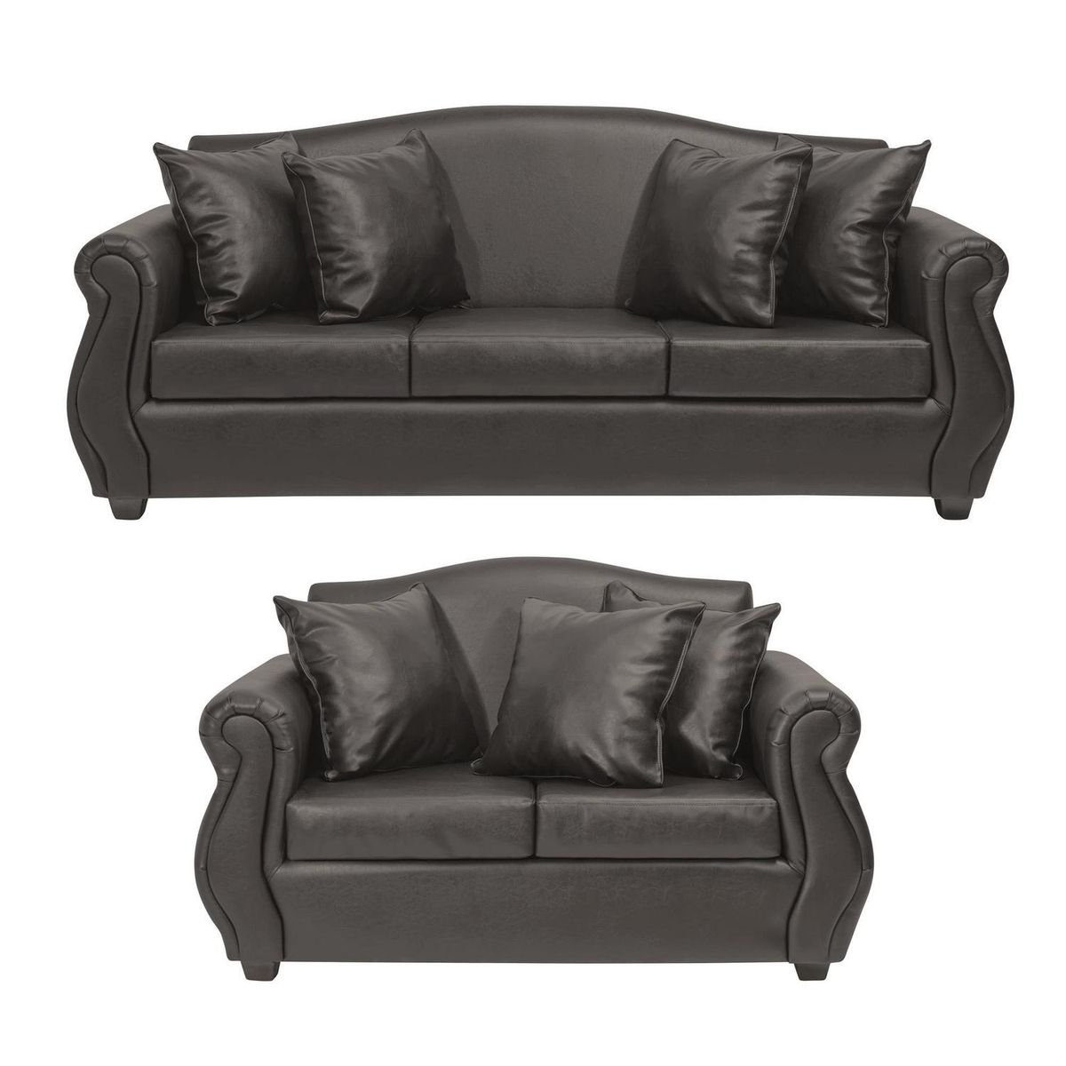 INTERMUEBLES - Living 5 cuerpos Violeta 210x93x83 cm Café