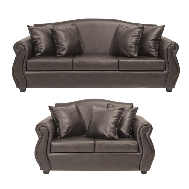 INNOVAMUEBLES - Living 5 cuerpos Violeta 210x93x83 cm Café Envejecido