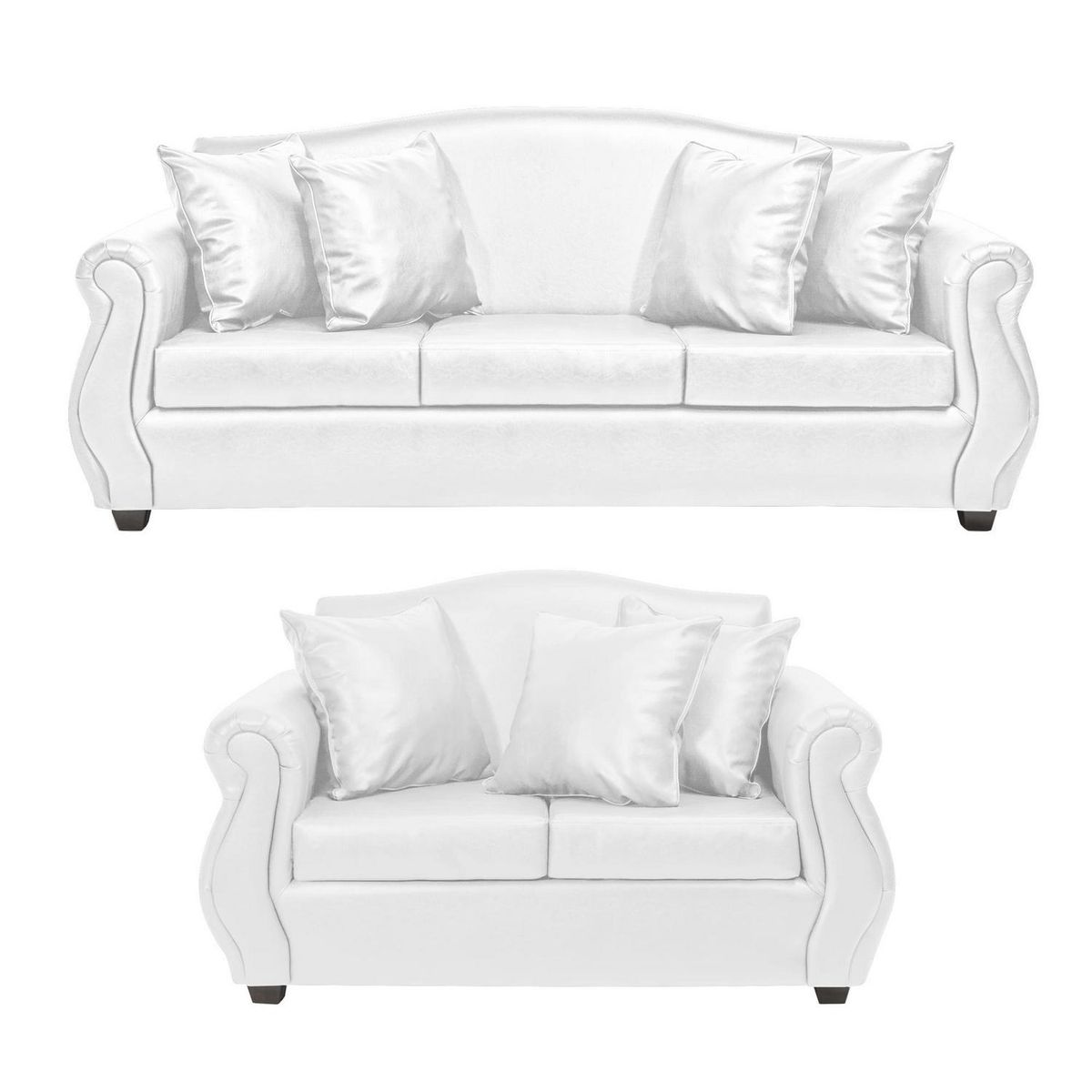 INTERMUEBLES - Living 5 cuerpos Violeta 210x93x83 cm Blanco