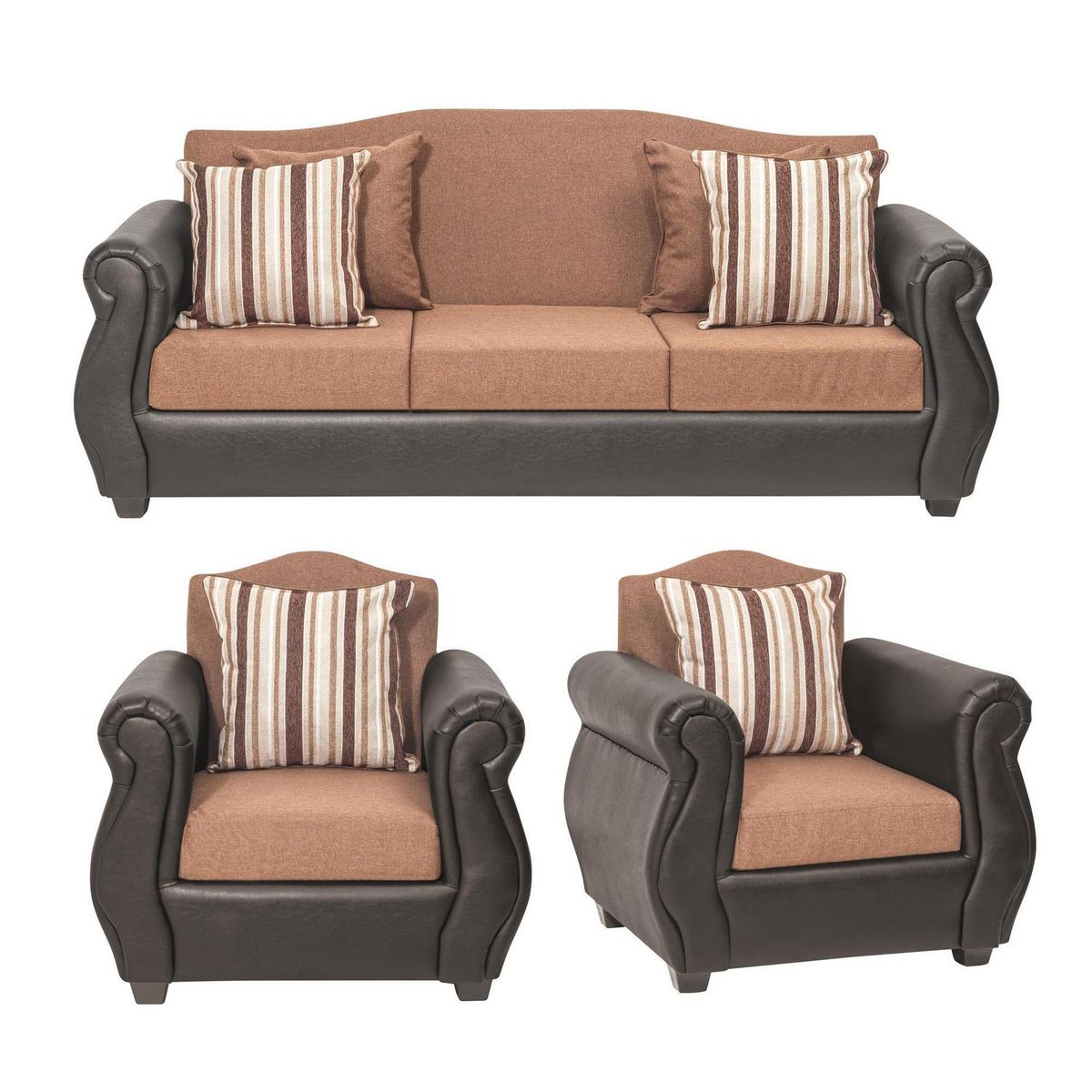 INTERMUEBLES - Living 5 cuerpos Violeta 210x93x83 cm Café Claro