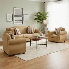 INTERMUEBLES - Living 5 cuerpos Violeta 210x93x83 cm Beige