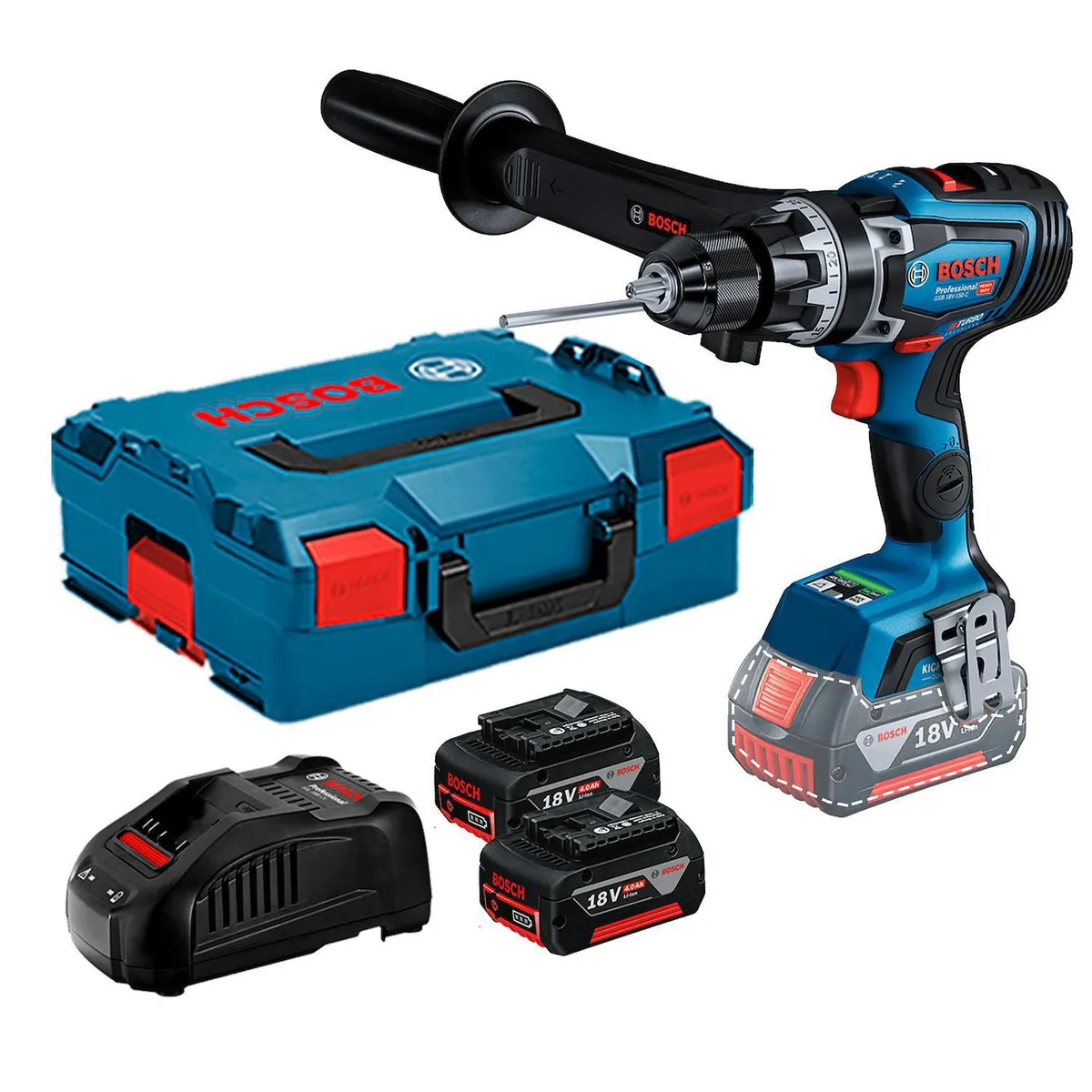 BOSCH - Taladro inalámbrico atornillador de impacto 13 mm 18V + 2 baterías